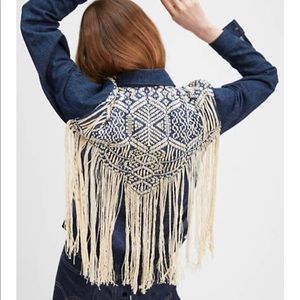 Levi French fringe Jean jacket denim XS NWT